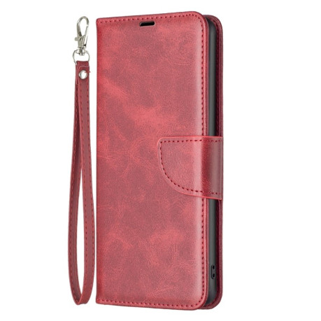 Чехол-книжка Lambskin Texture Pure Color для Xiaomi Redmi Note 14 5G/Poco M7 Pro 5G - красный
