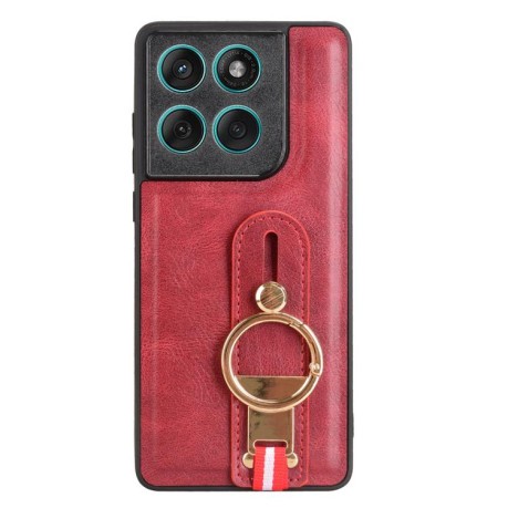 Протиударний чохол Wristband Leather Back на Motorola Edge 60 Fusion - червоний