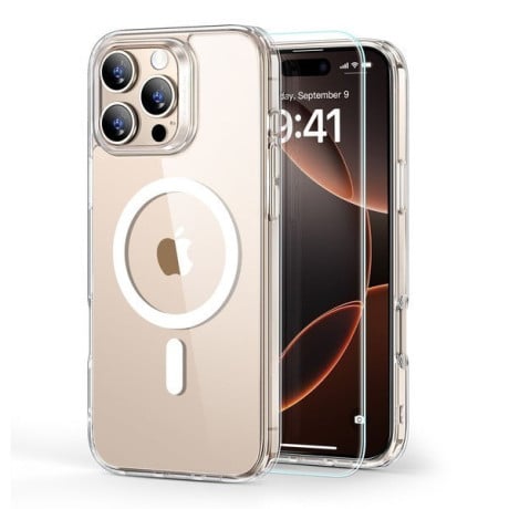 Оригінальний чохол ESR Classic Hybrid Case HaloLock (MagSafe) + Tempered Glass для iPhone 16 Pro - Clear