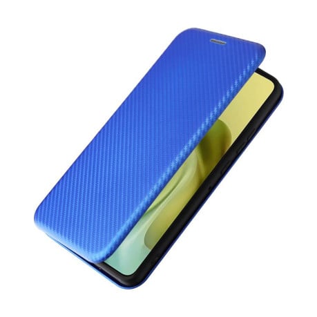 Чохол-книжка Carbon Fiber Texture на Motorola Moto G86 5G - синій