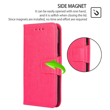 Чехол-книжка Crystal Texture для Motorola Edge 50 5G - пурпурно-красный