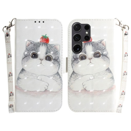 Чехол-книжка 3D Painting для Samsung Galaxy S25 Ultra 5G - Cat