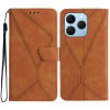 Чехол-книжка Stitching Embossed Leather на Realme 15T 5G — коричневый
