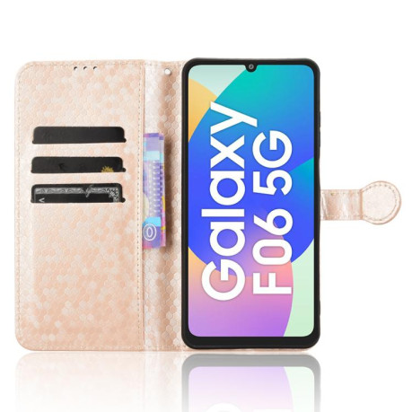 Чехол-книжка Honeycomb Dot для Samsung Galaxy M06 5G - золотой