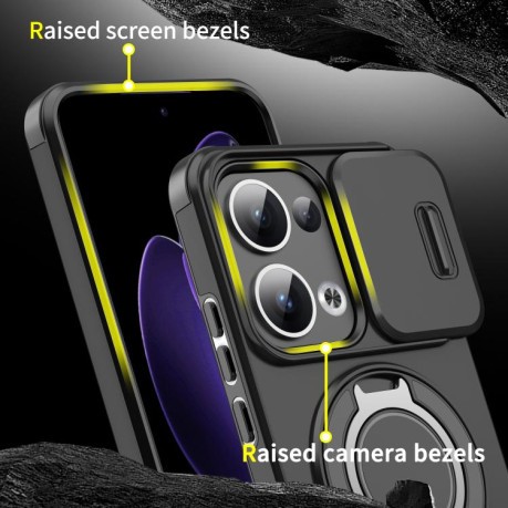 Противоударный чехол Sliding Camshield Ring Holder для OPPO Reno13 5G Global - синий