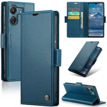 Чохол-книжка CaseMe 023 Butterfly Buckle Litchi Texture RFID Anti-theft Leather для Xiaomi Redmi 13C/Poco C65 4G - синій