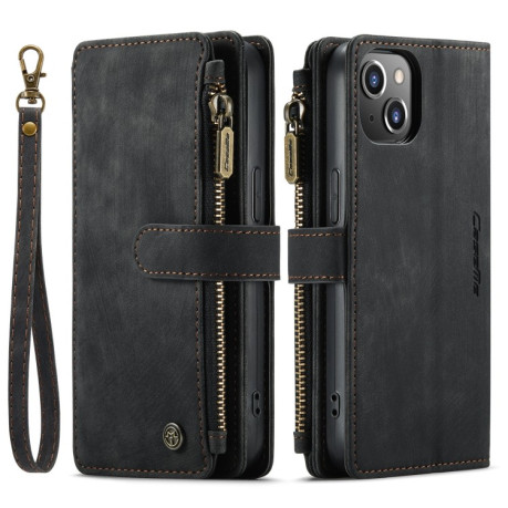 Шкіряний чохол-гаманець CaseMe-C30 для iPhone 14 - чорний