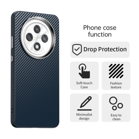 Ударозащитный чехол Carbon Fiber Series IMD на OPPO Reno12 F/12FS - синий