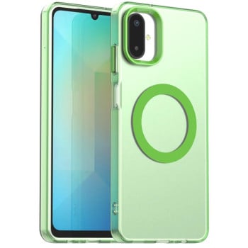 Противоударный чехол Candy Magsafe PC Hybrid TPU для Samsung Galaxy F06 5G / M06 5G - зеленый