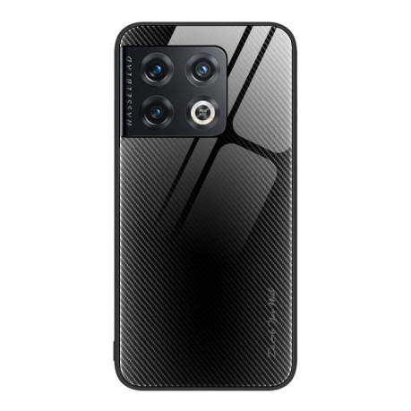 Стеклянный чехол Gradient Color на OnePlus 10 Pro - черный