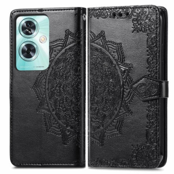 Чехол-книжка Mandala Embossing Pattern на OnePlus Nord N30 SE - черный