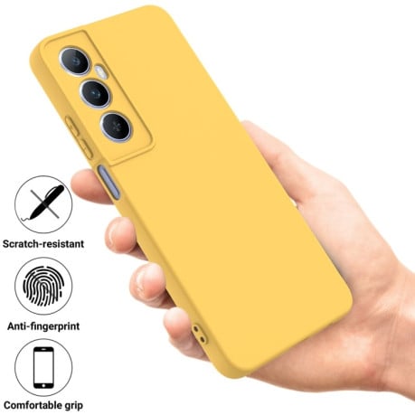 Силиконовый чехол Solid Color Liquid Silicone на Realme C65 4G - желтый