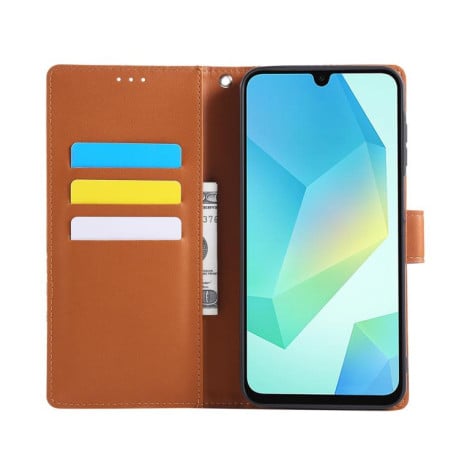 Чохол-книжка з тисненням Роза на Samsung Galaxy S25 FE 5G - коричневий