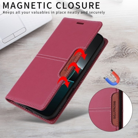 Чехол-книжка GQUTROBE G01 RFID Anti-theft Leather для Samsung Galaxy A16 - красный
