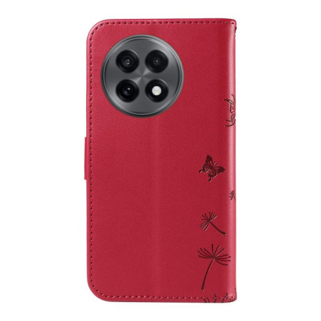 Чехол-книжка Dandelion Embossed Pattern Flip Leather для OnePlus 13R 5G Global - красный