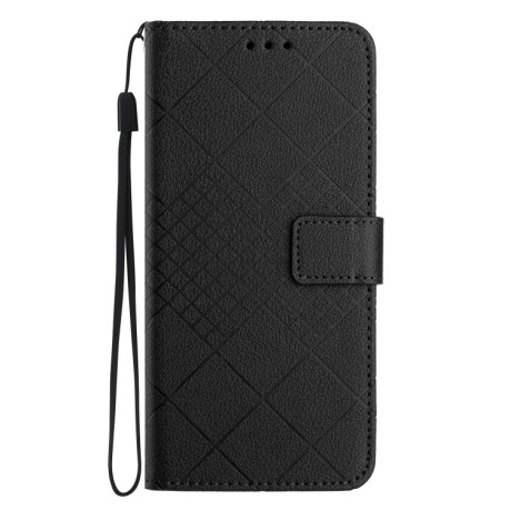 Чехол-книжка Rhombic Grid Texture для OnePlus 12 5G Global - черный