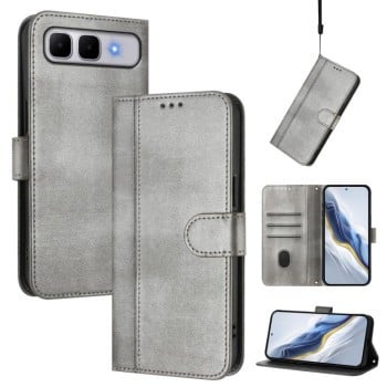 Чехол-книжка Line Splicing эко-кожа Ретро для Infinix Smart 10 Plus — серый