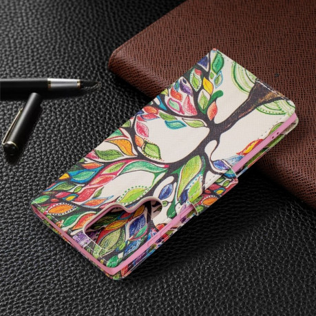 Чехол-книжка Colored Drawing Series на Samsung Galaxy S22 Ultra 5G - Tree Life