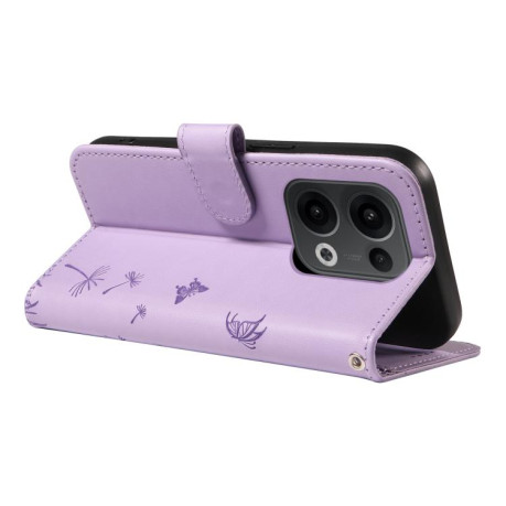 Чехол-книжка Dandelion Embossed Pattern Flip Leather для OPPO Reno13 Global - фиолетовый