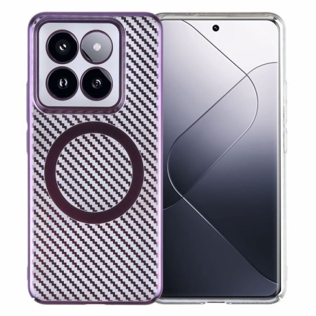 Протиударний чохол 6D Gold Plated Magsafe на Xiaomi 14 - Aurora Purple