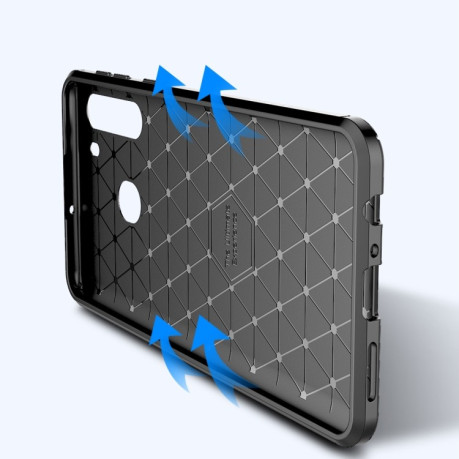 Ударозахисний чохол HMC Carbon Fiber Texture Samsung Galaxy A21 - чорний
