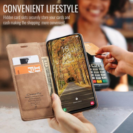 Чохол-книжка CaseMe-013 Multifunctional для Samsung Galaxy S25 Edge 5G - коричневий