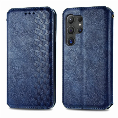 Чехол-книжка Cubic Grid для Samsung Galaxy S25 Ultra 5G - синий