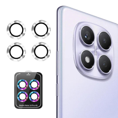 Захисне скло на камеру ENKAY Aluminium для Xiaomi Redmi Note 14 Pro 4G - сріблясте