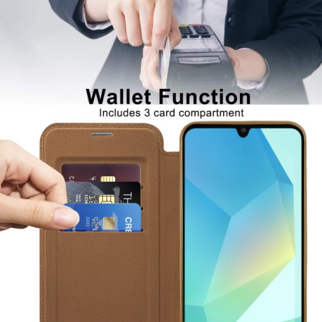 Чохол-книжка Shield MagSafe RFID Anti-theft Leather  для Samsung Galaxy A16 5G - коричневий