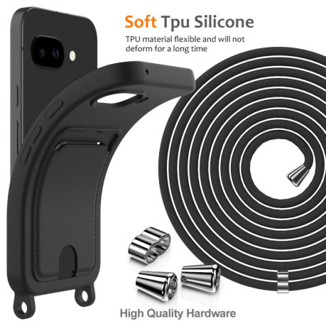 Силіконовий чохол Integrated Card Bag Solid Color Liquid Silicone на Google Pixel 10a — чорний