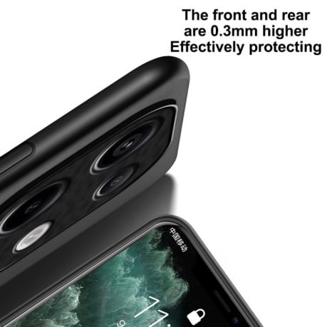 Противоударный чехол Tilt Strip Grain на Xiaomi Redmi Note 13 4G - черный