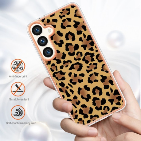 Противоударный чехол Electroplating IMD для Samsung Galaxy S24 5G - леопард