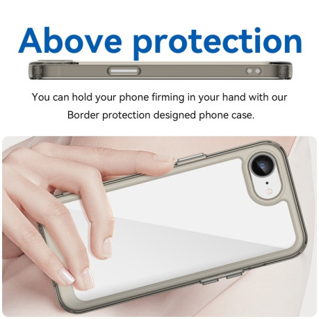 Противоударный чехол Colorful Acrylic Series для iPhone 16e - прозрачно-серый