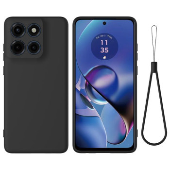 Силиконовый чехол Solid Color Liquid Silicone на Motorola Edge 60 - черный