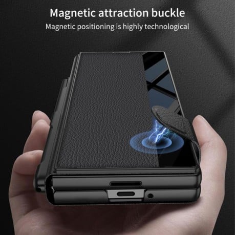 Чохол-книжка GKK Integrated Full Coverage з тримачем для стілуса Pen Slot (Стілус не входить в комплект) на Samsung Galaxy Fold 7 5G - сріблястий