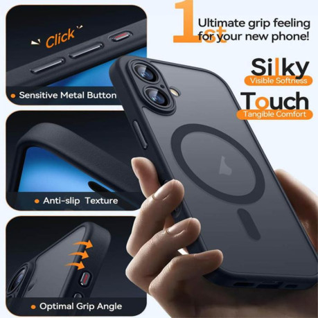 Матовый чехол Xdcase с защитой камеры для iPhone 17 Pro Max — тёмно-синий