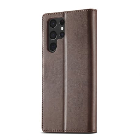 Чохол книжка LCIMEEKE Calf Texture  для Samsung Galaxy S25 Ultra 5G - кавовий