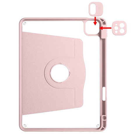 Чохол-книжка Acrylic 360 Degree Rotation Holder Leather для iPad Pro 13 2024 - рожевий