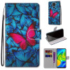 Чехол-книжка Coloured Drawing Cross для Xiaomi Redmi Note 9 / 10X 4G - Blue Red Butterfly