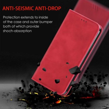Чехол-книжка Retro Skin Feel Business Magnetic на Xiaomi Redmi Note 10/10s/Poco M5s - красный