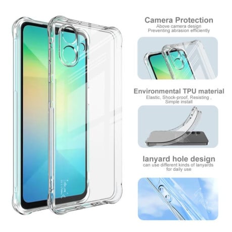 Силіконовий чохол imak Airbag з посиленими кутами на Samsung Galaxy A07 4G - прозорий