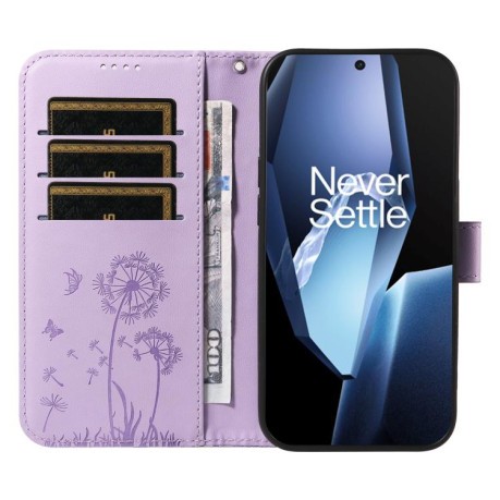 Чехол-книжка Dandelion Embossed Pattern Flip Leather для OnePlus 13R 5G Global - фиолетовый