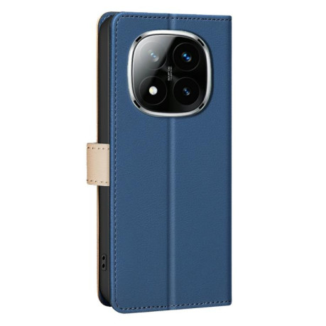 Чехол-книжка Color Matching RFID Anti-theft Leather для Xiaomi Redmi Note 14 Pro 4G - синий
