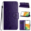 Чехол-книжка Butterfly Flower Pattern для Samsung Galaxy A24 / A25 5G - фиолетовый