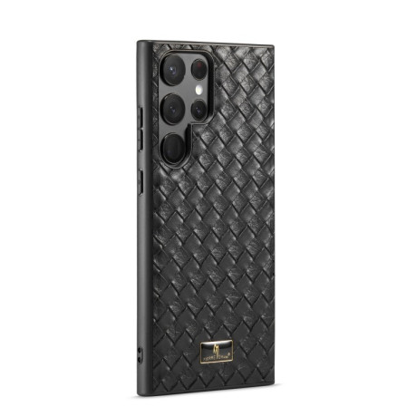 Противоударный чехол Fierre Shann Leather для Samsung Galaxy S23 Ultra 5G - Woven Black