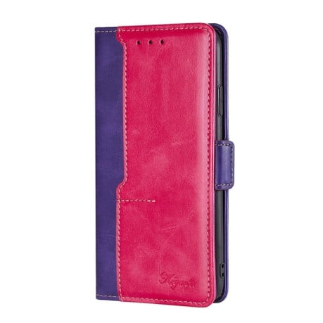 Чехол-книжка Contrast Color для Realme 11 5G - фиолетово-розовый