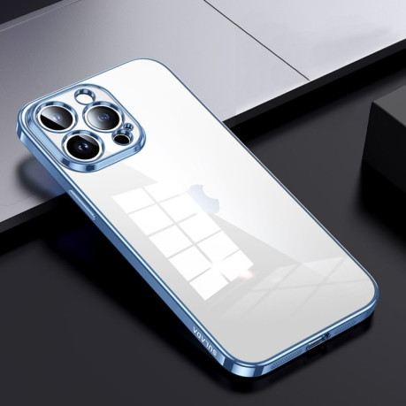Чехол SULADA Shine Through Series Plating TPU на iPhone 15 Pro - голубой