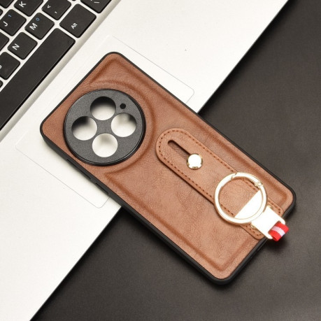 Протиударний чохол Wristband Leather Back для OnePlus 13 - коричневий