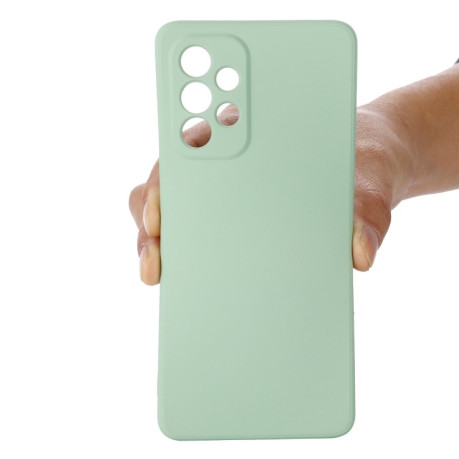 Чехол Solid Color Liquid Silicone на Samsung Galaxy A53 5G - зеленый