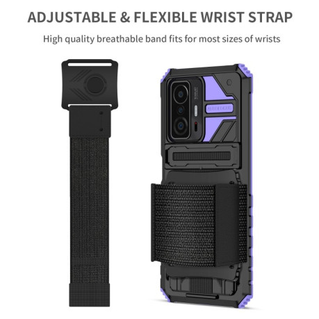 Противоударный чехол Armor Wristband для Xiaomi 11T / 11T Pro - фиолетовый